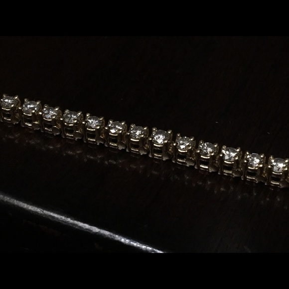 14k yellow gold diamond tennis bracelet 5ct - Picture 5 of 8